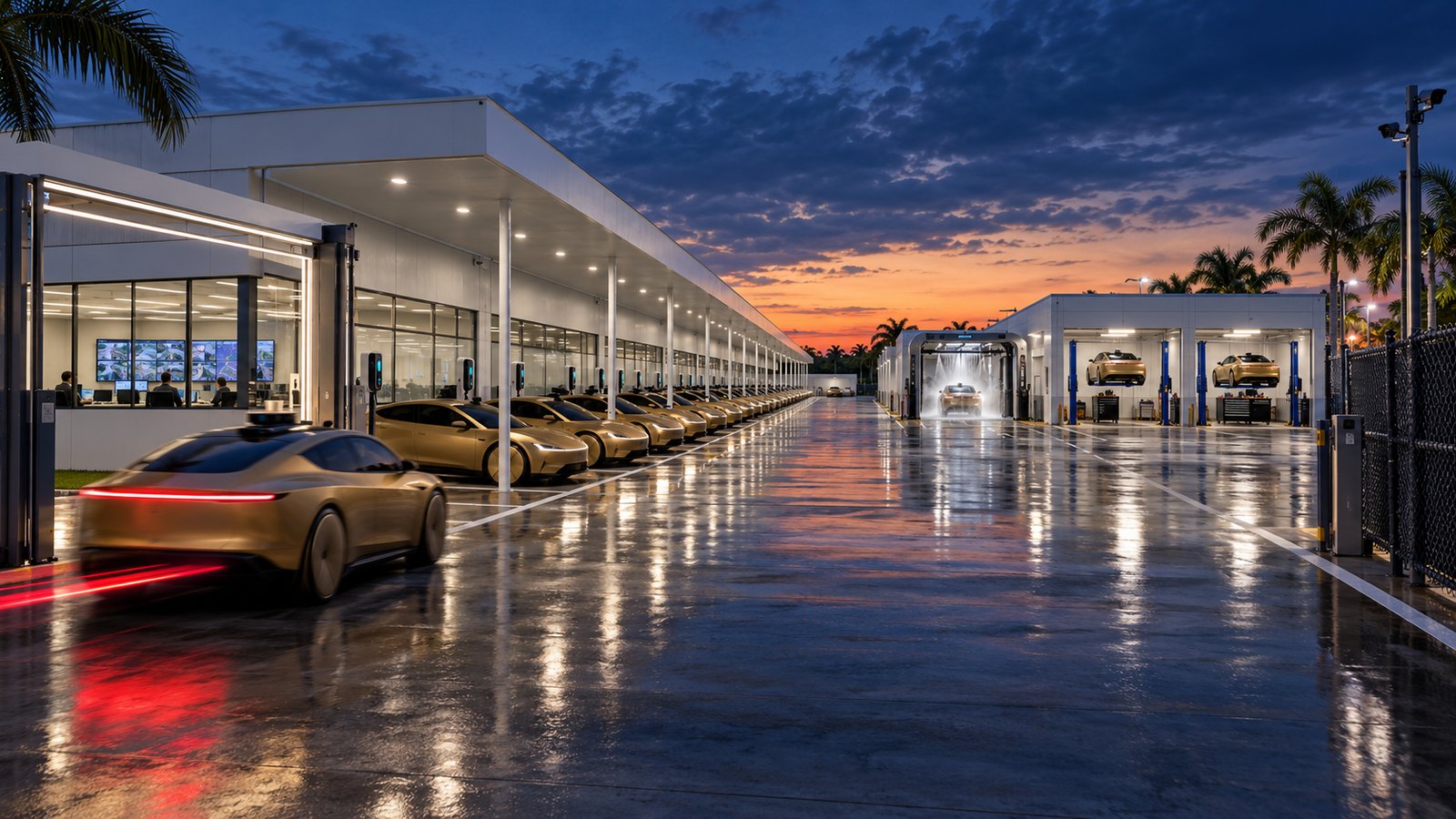 Robotaxi Hive ground-operations facility, Miami-Dade County.